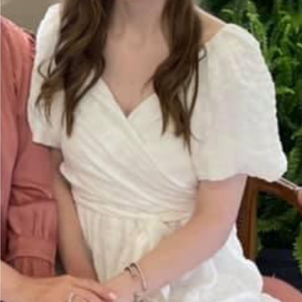 Astr white wrap dress